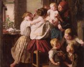 费迪南德 乔治 沃德穆勒 : Children Making Their Grandmother a Present on Her Name Day